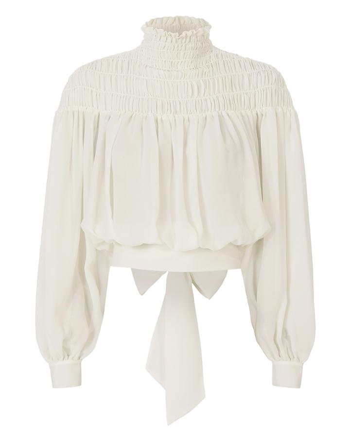 Frame Tie Back Smocked Blouse