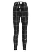 Alexander Wang Snap Button Trousers Black/white Plaid 4