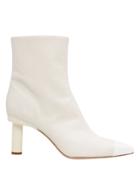 Tibi Grant Ivory Leather Booties White 6