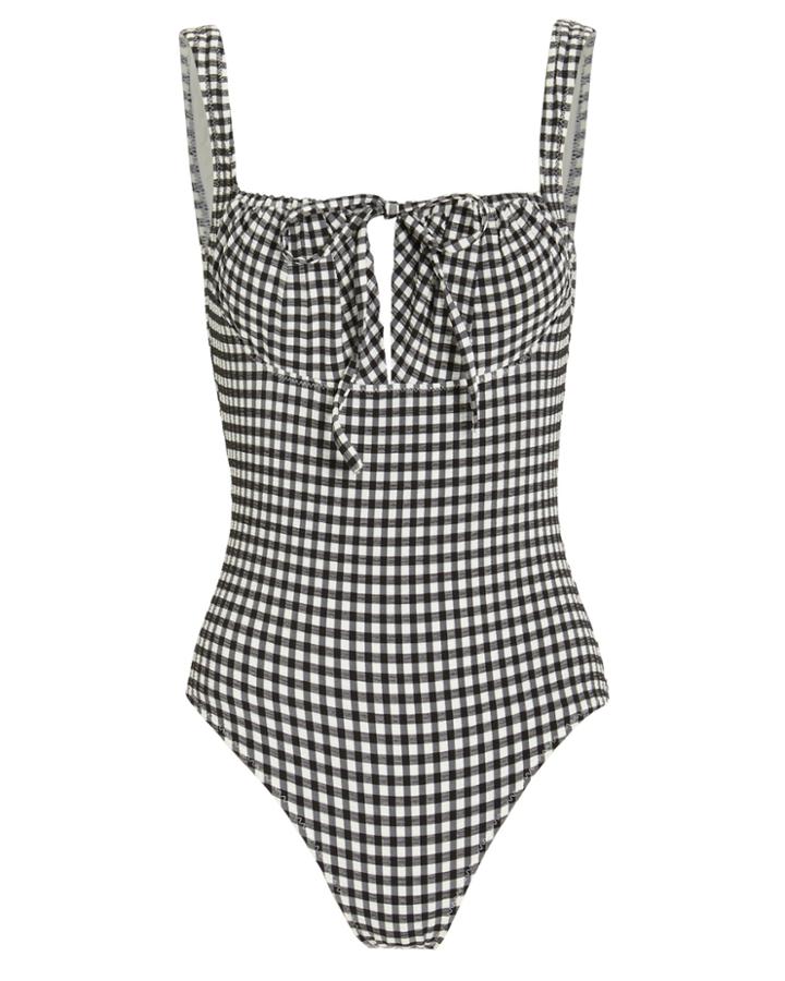 Solid & Striped Ellery Gingham One-piece Swimsuit Black/white Gingham M