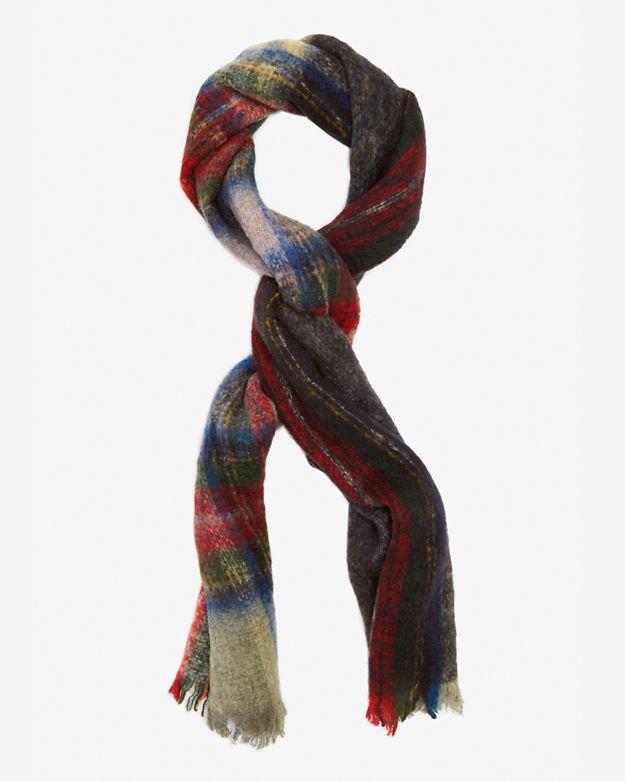 Faliero Sarti Plaid Scarf: Blue