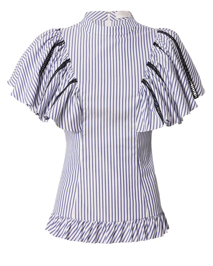 Caroline Constas Frankie Ruffle Sleeve Top