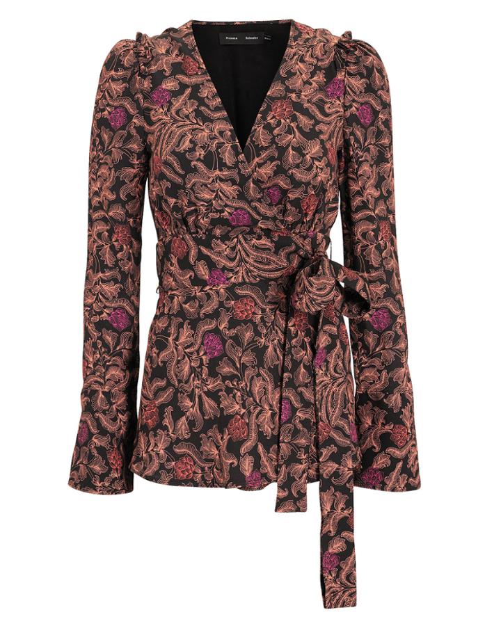 Proenza Schouler Floral Wrap Top Multi 2