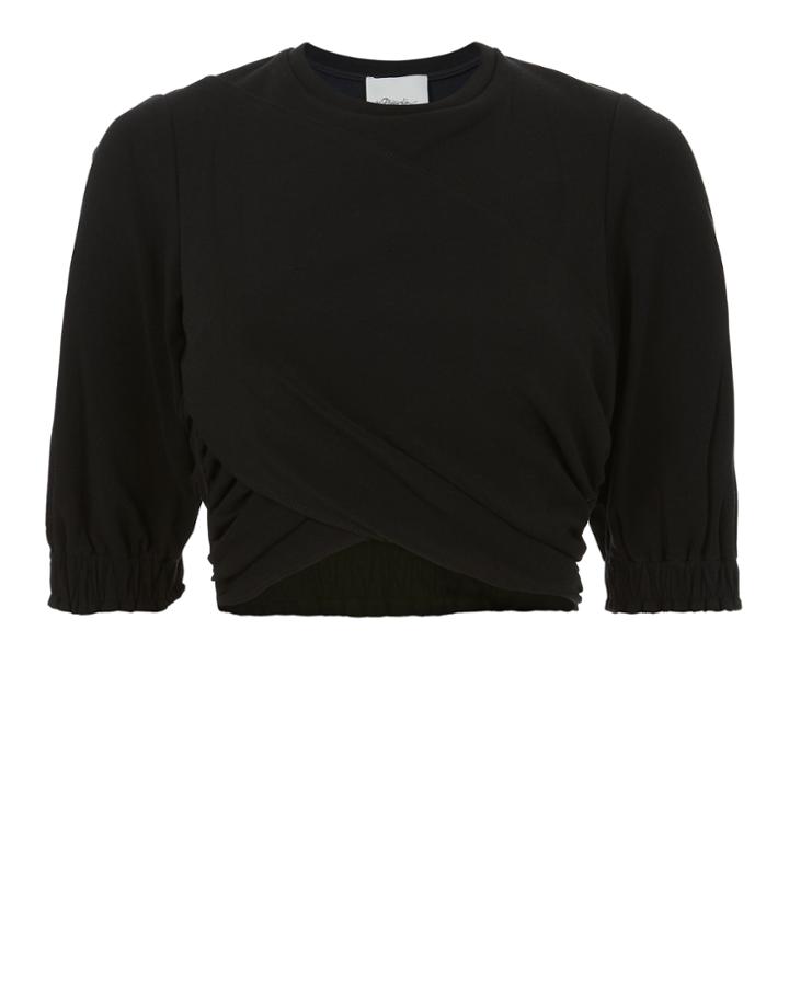 3.1 Phillip Lim Twisted Cropped Tee Black P