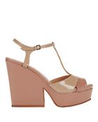 Sergio Rossi Edwig Patent Leather Wedge Sandals