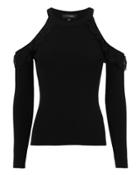 Exclusive For Intermix Intermix Serafina Cold Shoulder Lace Detail Sweater Black P