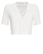 Alexanderwang.t Snap Detail White Crop Top Ivory P