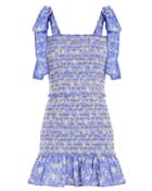 Loveshackfancy Belle Smocked Cotton Dress Blue/floral S