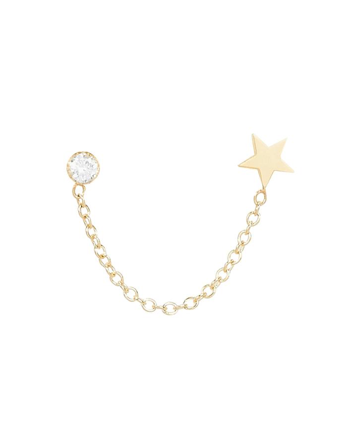 Zoe Chicco Itty Bitty Star Double Piercing Single Earring Gold 1size