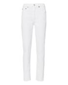 Re/done High-rise Ankle Crop White Jeans White 25