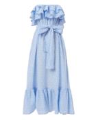 Lisa Marie Fernandez Sabine Strapless Ruffle Dress Blue 2