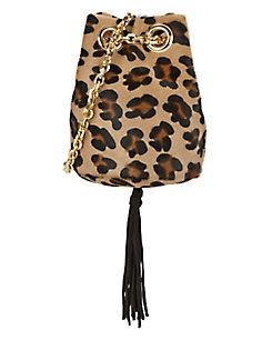 Delphine Delafon Leopard Pattern Haircalf Bucket Bag