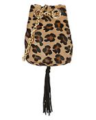 Delphine Delafon Leopard Pattern Haircalf Bucket Bag