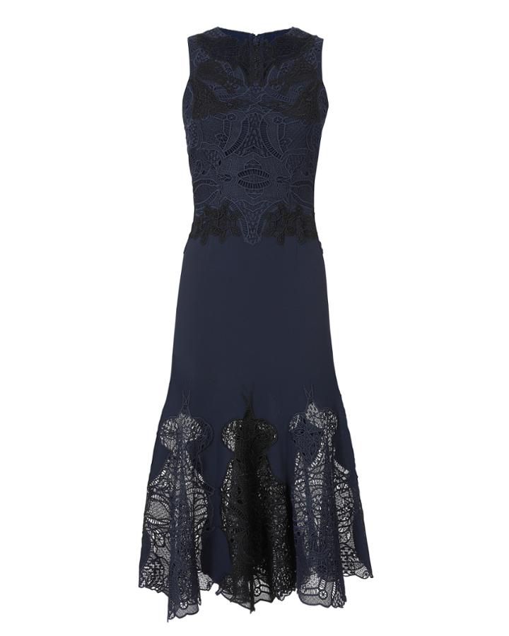 Jonathan Simkhai Mesh Window Lace Trumpet Dress