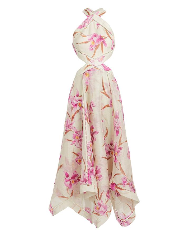Zimmermann Corsage Cutout Maxi Dress White/pink Floral 1