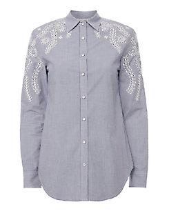Rag & Bone Sahara Striped Eyelet Shirt