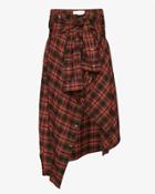 Faith Connexion Sleeve Tie Flannel Plaid Maxi Skirt