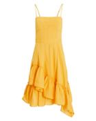 Derek Lam 10 Crosby Asymmetric Ruffle Cotton Dress Yellow 8