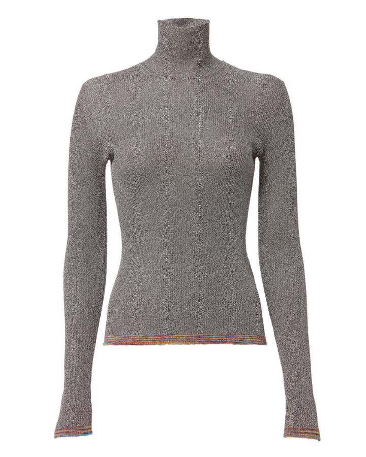 Missoni Contrast Band Lurex Turtleneck
