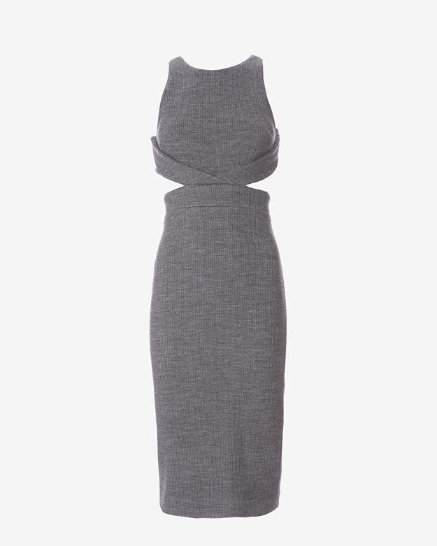 Cushnie Et Ochs Cut Out Side Waffle Knit Dress