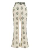 Zimmermann Verity Cropped Linen Pants Ivory/floral 1