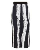 Derek Lam Knit Brush Stroke Jacquard Skirt Blue/black S