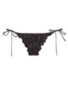 Bond Eye Mena Black Dahlia Smocked Bikini Bottom Black/red Floral P