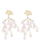 Apples & Figs Caress Of The Roses Earrings Gold/quartz 1size