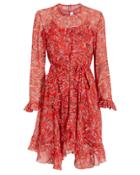 Iro Floral Ruffle Trim Dress Red/floral 36