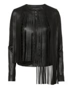 Nour Hammour Retrograde Leather Jacket Black 36