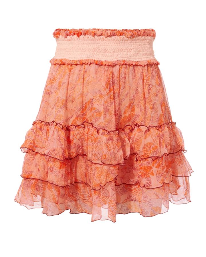 Poupette St Barths Poupette St Barth Isma Ruffle Mini Skirt Pink S