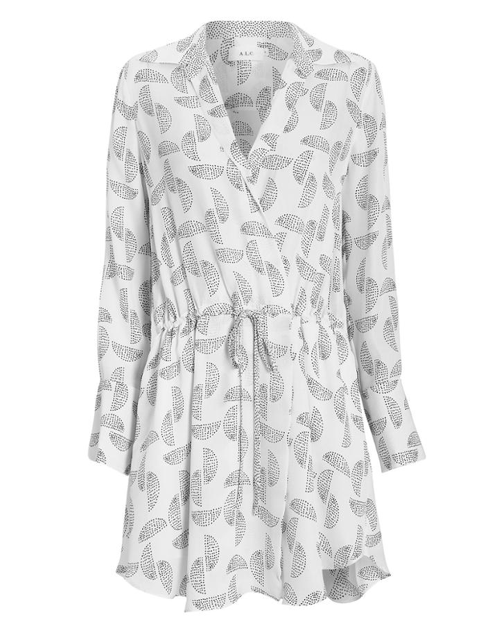 A.l.c. Isobel Printed Shirt Dress White/black 2