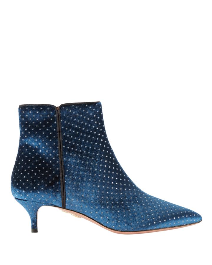 Aquazzura Polka Dot Embroidered Quant Booties