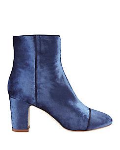 Polly Plume Jackie Navy Velvet Booties