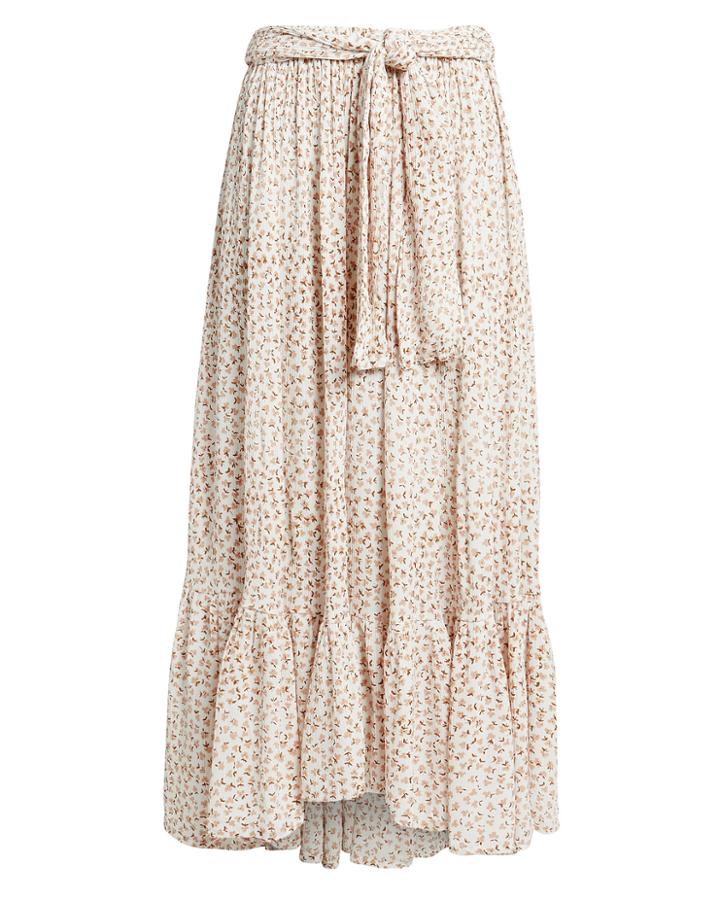 Faithfull The Brand Sabila Midi Skirt Beige Floral S