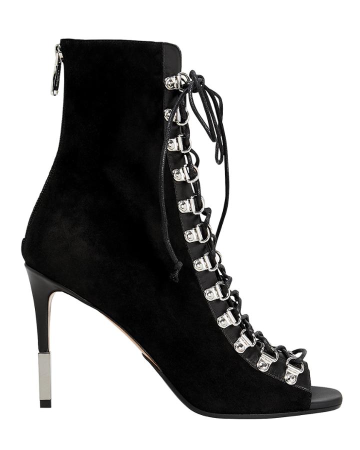 Balmain Club Lace-up Booties Black 37