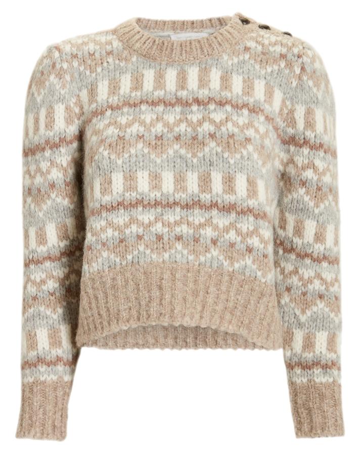 Love Shack Fancy Loveshackfancy Cropped Fairisle Sweater Multi S