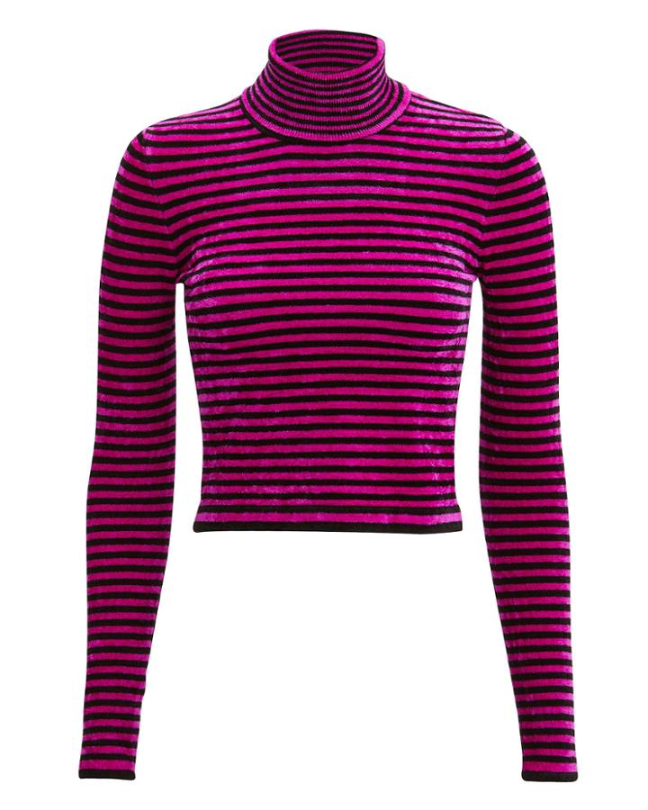 Torn Ronny Kobo Evhanie Cropped Turtleneck Dark Pink/black P