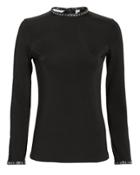 Helmut Lang Studded Jersey Knit Top Black P