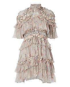 Zimmermann Stranded Tiered Mini Dress