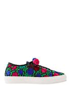 Joshua Sanders Floral Embroidered Lace-up Sneakers