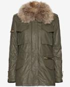 Sam Kate Rabbit/raccoon Fur Army Jacket