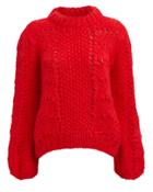 Ganni Hand Knit Fiery Red Sweater Red S