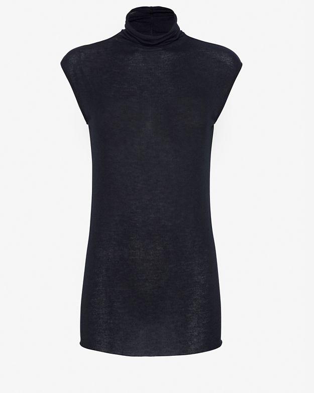 Enza Costa Sleeveless Turtleneck: Navy