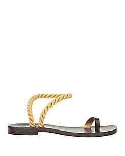 Lvaro Gonzlez Angela Metallic Rope Flat Sandals