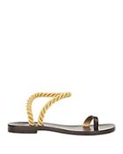 Lvaro Gonzlez Angela Metallic Rope Flat Sandals
