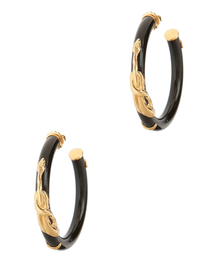 Gas Bijoux Cobra Hoops Black 1size