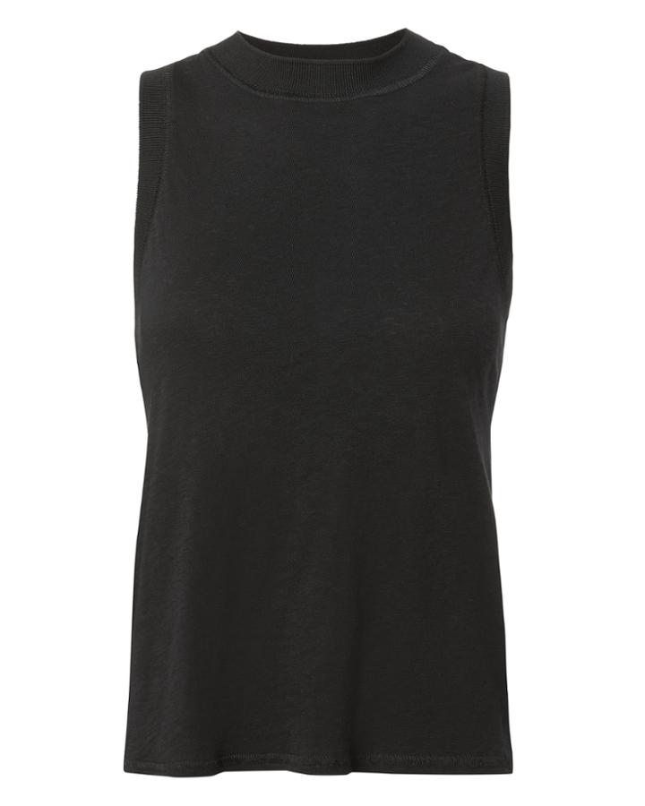 Rag And Bone Rag & Bone/jean Mock Neck Black Slub Tank Black S