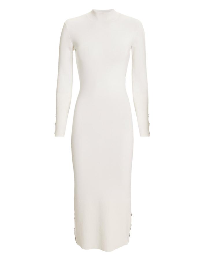 Jonathan Simkhai Turtleneck Knit Dress Ivory M