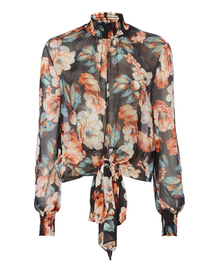 Nicholas Tie Front Floral Blouse
